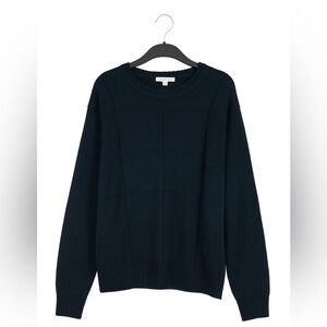 Geoffrey Beene Men’s Navy Blue Crewneck Block Knit Sweater – Size XL